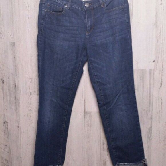 LOFT Size 4 Original Straight Cuffed Jeans - Picture 2 of 12